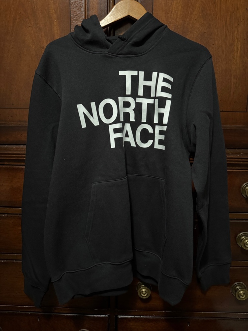 The North Face Black Hoodie with White Logo